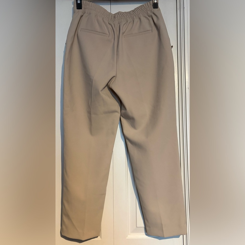Zara Beige High-Waist Trousers - Picture 3 of 10